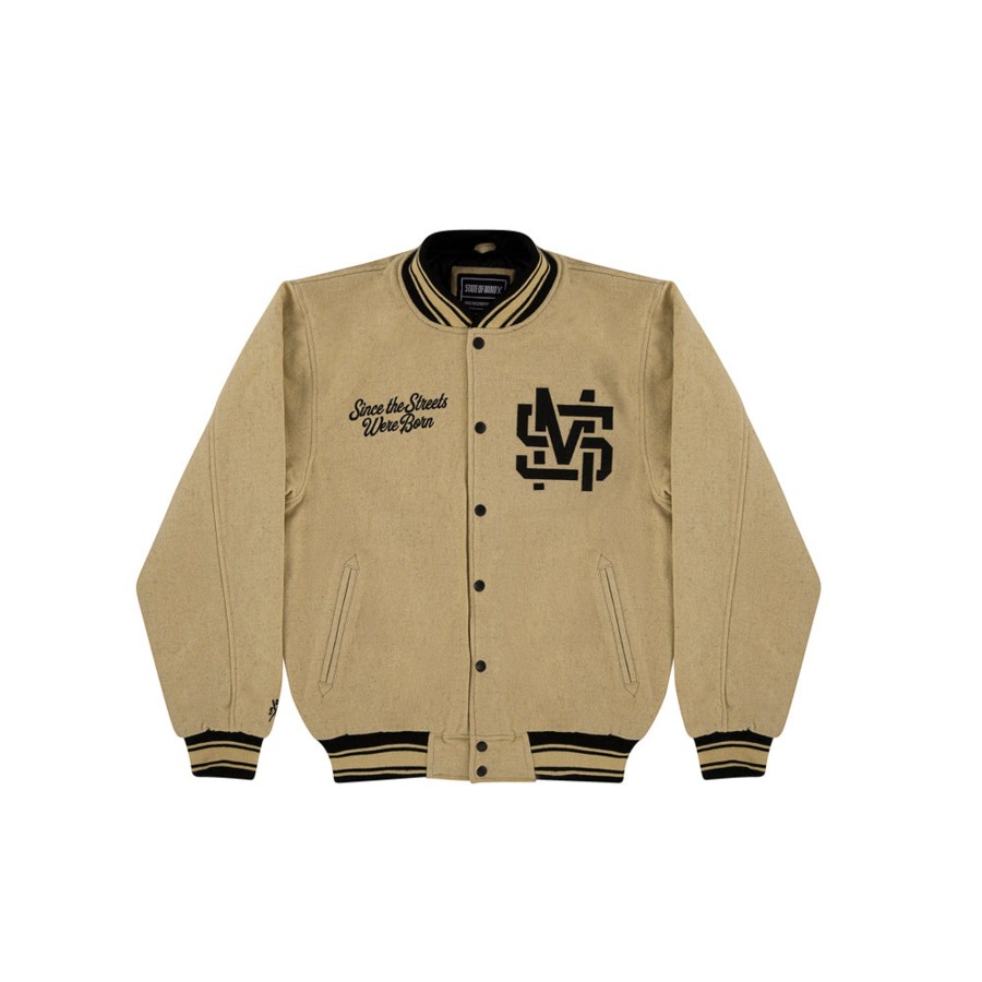 Giacche 5tate Of Mind | Monogram Varsity Jacket Sand