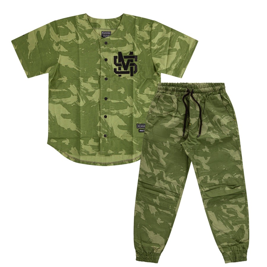 Completi 5tate Of Mind | Monogram " Completo Camouflage Military Green