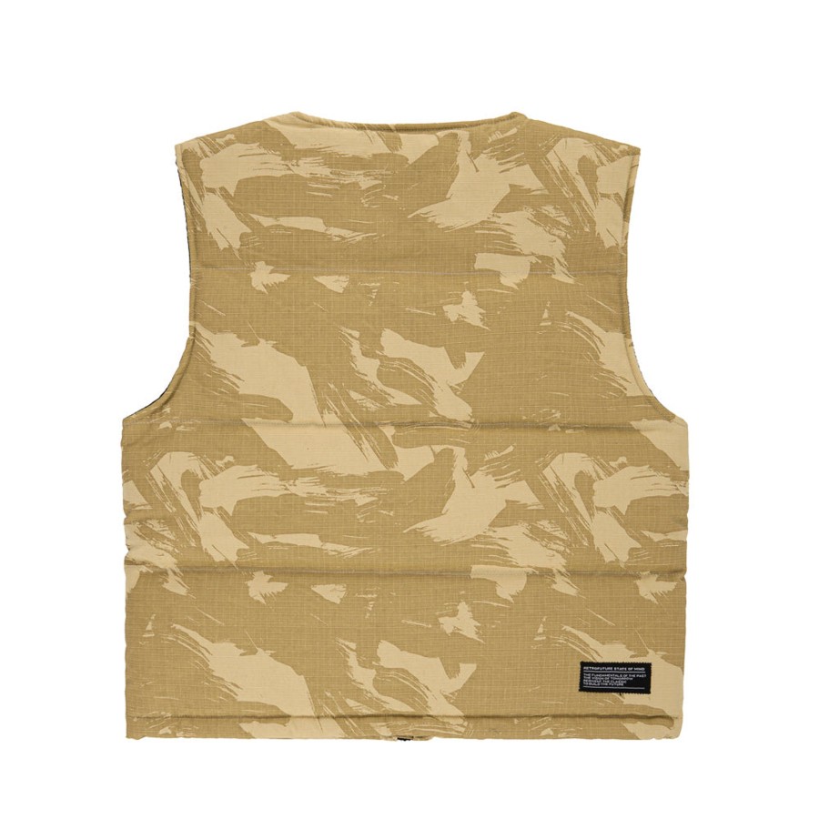 Giacche 5tate Of Mind | Retrofuture Basic Puffer Rider Vest Beige/Camo