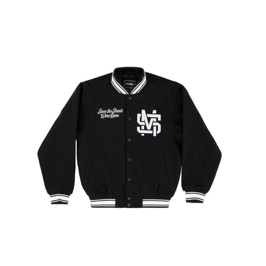 Giacche 5tate Of Mind | Monogram Varsity Jacket Black