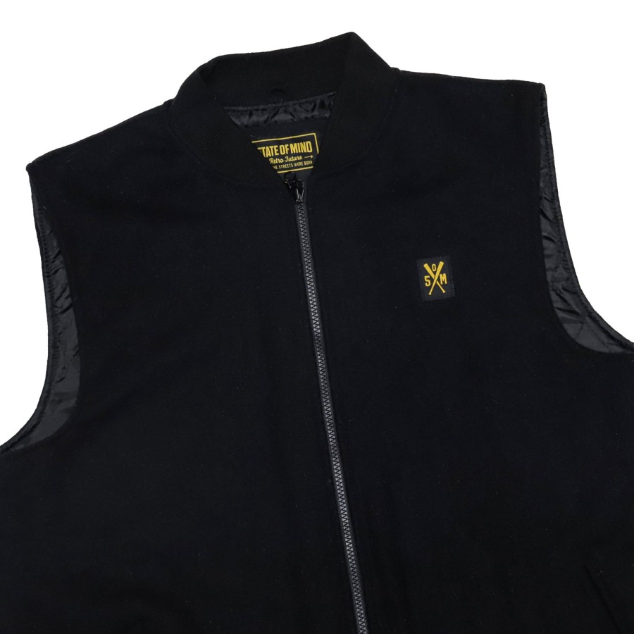 Giacche 5tate Of Mind | Retrofuture Hidden Cargo Wool Vest Black